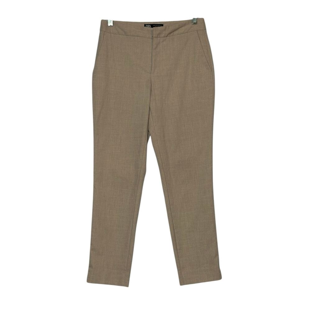 ZARA beige straight legs flat front pants size 2